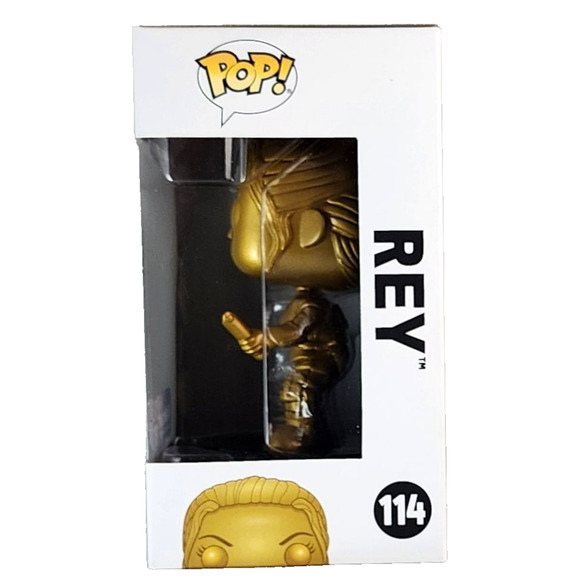 Funko Pop! Star Wars - REY (Gold) #114 - Walmart Exclusive Vinyl Bobble-Head - Picture 2 of 6